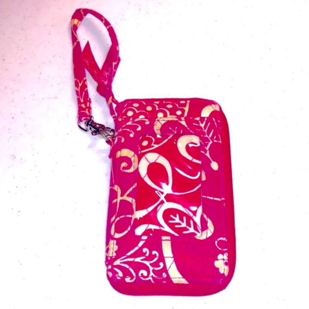 Vera Bradley Twirly Birds Pink Wristlet Wallet